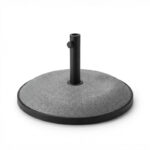Round 2.7m Grey LED Parasol with 25kg Parasol Base with a Border - Grey Concrete - Image 2