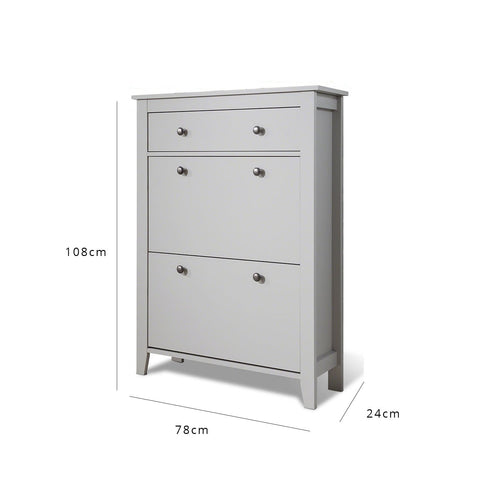 Sandhurst Shoe Cabinet - 3 Door - Grey