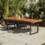 Hali 4 Seater Outdoor Dining Set with Hali Black Chairs - 175cm - Image 2