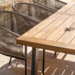 Outlet - Hali 6 Seater Steel Acacia Top Dining Table 175Cm - Image 4