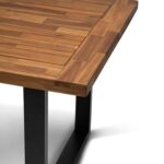 Outlet - Hali 6 Seater Steel Acacia Top Dining Table 175Cm - Image 6