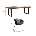 Hali 4 Seater Wooden Outdoor Dining Set with Hali Black Chairs & Cream LED Premium Cantilever Parasol - 175cm - Image 22