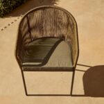 Hali 6 Seater Wooden Outdoor Dining Set with Hali Green Chairs & Grey LED Premium Cantilever Parasol - 235cm - Image 7