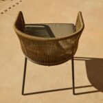 Hali 4 Seater Wooden Outdoor Dining Set with Grey Parasol & Hali Green Chairs - 175cm - Image 7