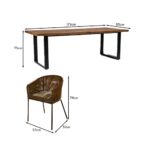 Hali 4 Seater Outdoor Dining Set with Hali Green Chairs - 175cm - Image 13
