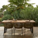 Hali 4 Seater Outdoor Dining Set with Hali Green Chairs - 175cm - Image 2