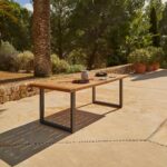 Hali 6 Seater Wooden Outdoor Dining Set with Hali Green Chairs & Premium Grey Parasol - 175cm - Image 4