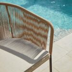 Hali 6 Seater Wooden Outdoor Dining Set with Hali Natural Chairs & Cream LED Premium Cantilever Parasol - 175cm - Image 11