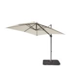 Hali 6 Seater Wooden Outdoor Dining Set with Hali Black Chairs & Cream LED Premium Cantilever Parasol - 175cm - Image 19