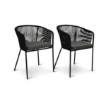 Hali 4 Seater Wooden Outdoor Dining Set with Hali Black Chairs & Cream LED Premium Cantilever Parasol - 175cm - Image 18