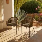 Hali Khaki Green Rope Chair with Cushion - Set of 2