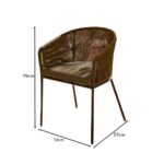 Hali Khaki Green Rope Chair with Cushion - Set of 2 - Image 7