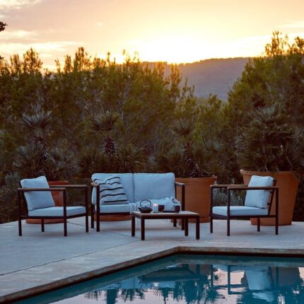Halston Garden Conversation Sofa Set - Black