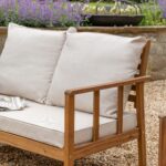 Harrelson Wooden Garden Sofa Set with Cream LED Premium Cantilever Parasol - Natural - Image 4