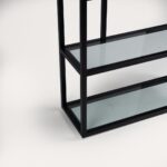 Harris Glass and Black Metal Tall Bookcase - Image 7
