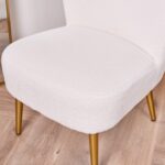 Hattie Accent Chair - Cream Boucle with Gold Legs - Image 3