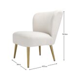 Hattie Accent Chair - Cream Boucle with Gold Legs - Image 5