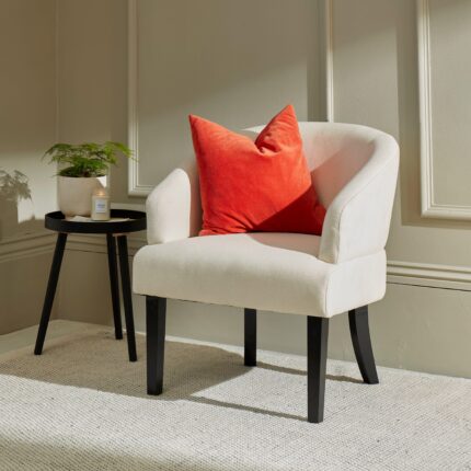 Henriette Occasional Chair - Ivory Woolly Twill