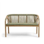 Shiro 6 Seater Wooden Garden Dining Set with 2 Shiro Benches & 2 Shiro Chairs - Green Rope - Image 16