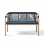 Shiro 6 Seater Wooden Garden Dining Set with 2 Shiro Benches & 2 Shiro Chairs - Navy Rope - Image 16