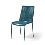 Ezra 6 Seater Oval Wooden Garden Dining Set with Ryder Teal Chairs - Image 10