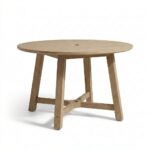 Shiro 4 Seater Round Wooden Garden Dining Set with Shiro Green Rope Dining Chairs - 120cm - Image 8