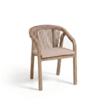 Saffron 6 Seater Extending Wooden Garden Dining Set with Shiro Pink Rope Chairs - Image 13