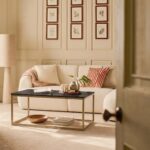 Nara Black Marble Coffee Table - Gold Frame - Image 3