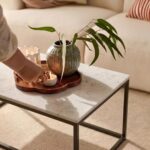 Nara White Marble Coffee Table - Black Frame - Image 5