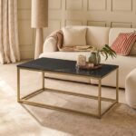 Nara Black Marble Coffee Table - Gold Frame