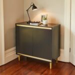 Iliana 2 Door Small Sideboard - Charcoal Grey & Gold Legs - Image 3