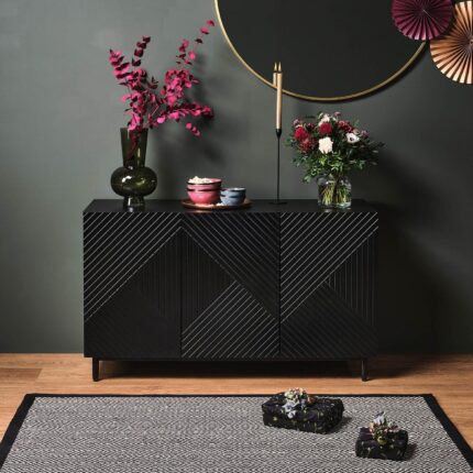 Jack 3 Door Large Sideboard - Geometric Black