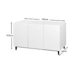 Jack 3 Door Large Sideboard - Geometric White - Image 9