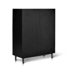 Jack Geometric Small Shoe Cabinet - 2 Door - Black - Image 3