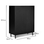 Jack Geometric Small Shoe Cabinet - 2 Door - Black - Image 7