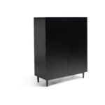 Jack Geometric Small Shoe Cabinet - 2 Door - Black - Image 5