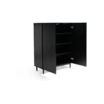 Jack Geometric Small Shoe Cabinet - 2 Door - Black - Image 4