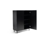Jack Geometric Small Shoe Cabinet - 2 Door - Black - Image 6