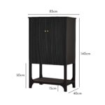Jade 2 Door Tall Cabinet - Black - Image 12
