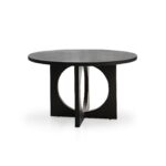 Jade Jet Black Round Acacia Wood Dining Table - Image 6