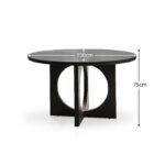 Jade Jet Black Round Acacia Wood Dining Table - Image 7