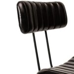 Outlet - Jayden Black Leather Tall  Bar Stools - Set of 2 - Black Metal Legs - Image 6