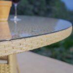 Outlet - Kemble 4 Seater Garden Round Dining Table - Natural Brown - Image 2