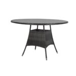 Kemble 6 Seater Garden Round Dining Table - Black - Image 5