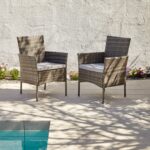 Kemble 8 Seater Rattan Round Garden Dining Set with Cream Parasol - Grey - Image 2