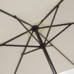 Kemble 6 Seater Rattan Round Garden Dining Set with Cream Parasol - Natural Brown - Image 11