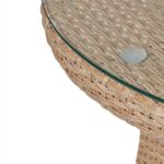 Kemble 8 Seater Rattan Round Garden Dining Set with Grey Parasol - Natural Brown Weave - Image 11