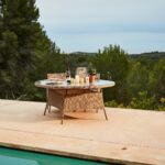 Kemble 8 Seater Rattan Round Garden Dining Table Set - Natural Brown - Image 2