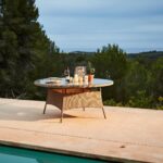 Kemble 8 Seater Rattan Round Garden Dining Table Set - Natural Brown - Image 3