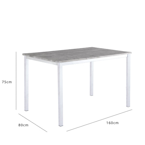 Outlet - Milo concrete effect dining table - 6 seater - with chrome legs 1 Milo Dining Table Concrete Top with Chrome Legs